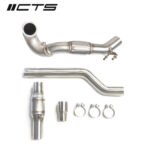 CTS TURBO MQB AWD DOWNPIPE WITH HIGH FLOW CAT (MK7/MK7.5 GOLF AWD, GOLF R, A3/S3/TT/TT-S QUATTRO)